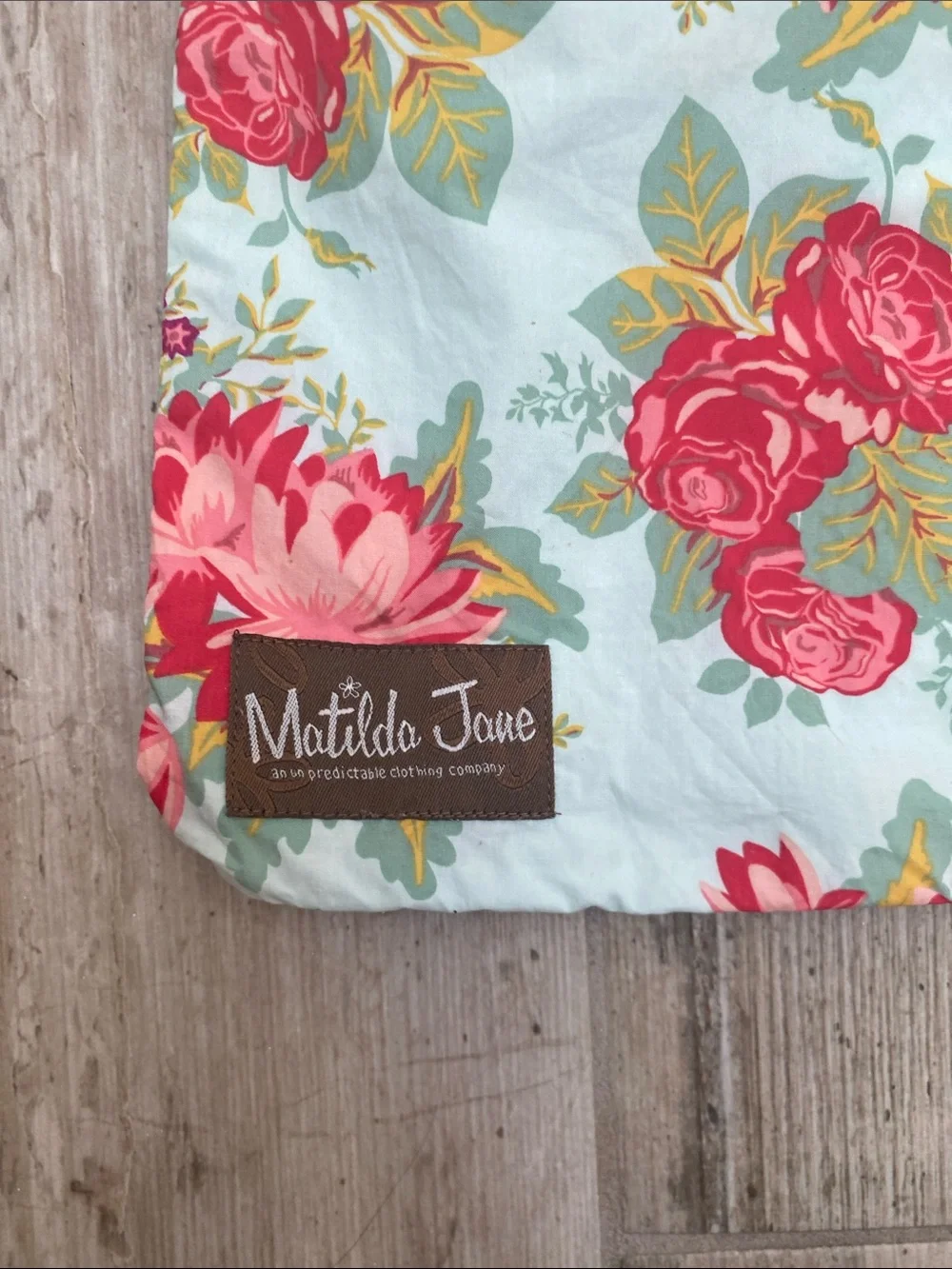 Matilda Jane Brown Polka Dot, Aqua, Pink Floral Layered Pillow Cover